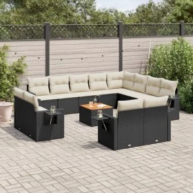 Garden sofa and cushion set 13 pieces black synthetic rattan by , Modular outdoor sofas - Ref: Foro24-3224831, Price: 842,79 ...