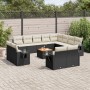 Garden sofa and cushion set 13 pieces black synthetic rattan by , Modular outdoor sofas - Ref: Foro24-3224831, Price: 828,25 ...