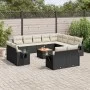 Garden sofa and cushion set 13 pieces black synthetic rattan by , Modular outdoor sofas - Ref: Foro24-3224831, Price: 842,79 ...