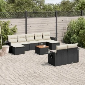 Garden sofa set 10 pieces with black synthetic rattan cushions by , Modular outdoor sofas - Ref: Foro24-3224775, Price: 572,1...