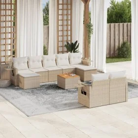 Garden sofa set with beige cushions 10 pieces synthetic rattan by , Modular outdoor sofas - Ref: Foro24-3224777, Price: 661,0...