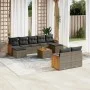 10-piece garden sofa set with gray synthetic rattan cushions by , Garden sets - Ref: Foro24-3228090, Price: 586,29 €, Discoun...