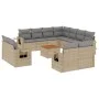 12-teiliges Gartensofa-Set und braune synthetische Rattankissen von , Modulare Sofas für den Außenbereich - Ref: Foro24-32248...
