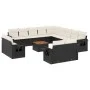 14-teiliges Gartensofa-Set mit schwarzen synthetischen Rattankissen von , Modulare Sofas für den Außenbereich - Ref: Foro24-3...