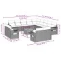 14-teiliges Gartensofa-Set mit schwarzen synthetischen Rattankissen von , Modulare Sofas für den Außenbereich - Ref: Foro24-3...
