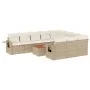 11-teiliges Gartensofa-Set mit beigen synthetischen Rattankissen von , Modulare Sofas für den Außenbereich - Ref: Foro24-3224...