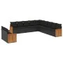 11-teiliges Gartensofa-Set und schwarze synthetische Rattankissen von , Gartensets - Ref: Foro24-3227805, Preis: 707,49 €, Ra...