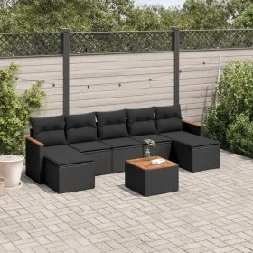 8-teiliges Gartensofa-Set und schwarze synthetische Rattankissen von , Gartensets - Ref: Foro24-3226237, Preis: 427,96 €, Rab...