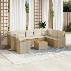 Gartensofa-Set mit beigen Kissen, 10-teilig, synthetisches Rattan von , Gartensets - Ref: Foro24-3226282, Preis: 646,29 €, Ra...