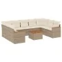 Garden sofa set with beige cushions 10 pieces synthetic rattan by , Garden sets - Ref: Foro24-3226282, Price: 646,29 €, Disco...