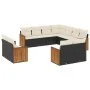 11-piece garden sofa set and black synthetic rattan cushions by , Garden sets - Ref: Foro24-3226497, Price: 671,28 €, Discoun...