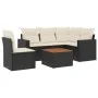 6-teiliges Gartensofa-Set und schwarze synthetische Rattankissen von , Gartensets - Ref: Foro24-3256455, Preis: 360,88 €, Rab...
