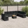 Set de sofás de jardín 11 pzas y cojines ratán sintético negro by , Garden sets - Ref: Foro24-3256965, Price: 762,41 €, Disco...