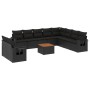 Set de sofás de jardín 11 pzas y cojines ratán sintético negro by , Garden sets - Ref: Foro24-3256965, Price: 746,36 €, Disco...