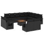 Garden sofa and cushion set 13 pieces black synthetic rattan by , Garden sets - Ref: Foro24-3257161, Price: 970,40 €, Discoun...
