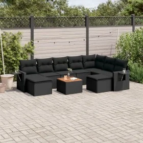 Gartensofa-Set 10-teilig mit schwarzen synthetischen Rattankissen von , Gartensets - Ref: Foro24-3257175, Preis: 627,93 €, Ra...