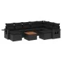 Gartensofa-Set, 10-teilig, mit schwarzen Kissen und synthetischem Rattan. von , Gartensets - Ref: Foro24-3257175, Preis: 627,...