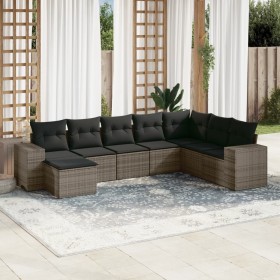 8-teiliges Gartensofa-Set und graue synthetische Rattankissen von , Gartensets - Ref: Foro24-3255297, Preis: 524,90 €, Rabatt: %