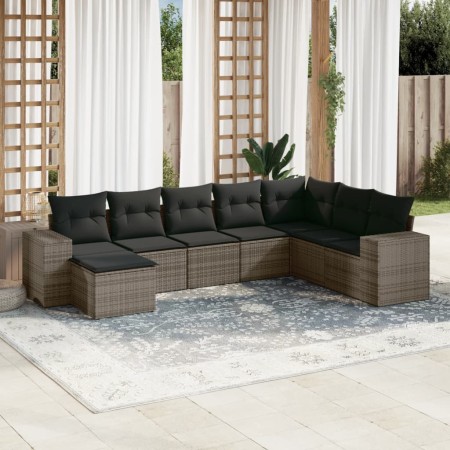 8-piece garden sofa set and gray synthetic rattan cushions by , Garden sets - Ref: Foro24-3255297, Price: 524,90 €, Discount: %