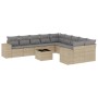 11-teiliges Gartensofa-Set mit beigen synthetischen Rattankissen von , Gartensets - Ref: Foro24-3255456, Preis: 698,61 €, Rab...