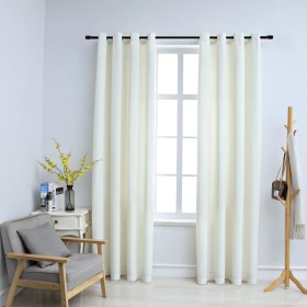 Blackout curtains with rings 2 pcs cream velvet 140x225 cm by vidaXL, Curtains and curtains - Ref: Foro24-134513, Price: 46,8...