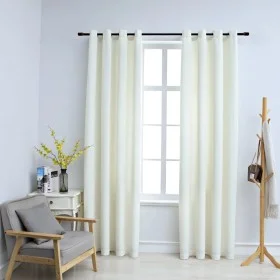 Blackout curtains with rings 2 pcs cream velvet 140x225 cm by vidaXL, Curtains and curtains - Ref: Foro24-134513, Price: 43,4...