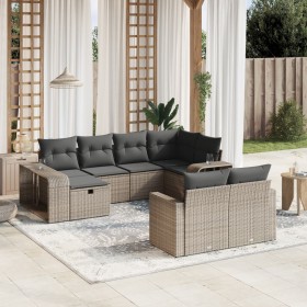 10-piece garden sofa set with gray synthetic rattan cushions by , Garden sets - Ref: Foro24-3266240, Price: 538,20 €, Discoun...