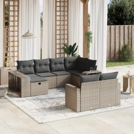 10-piece garden sofa set with gray synthetic rattan cushions by , Garden sets - Ref: Foro24-3266240, Price: 548,47 €, Discoun...