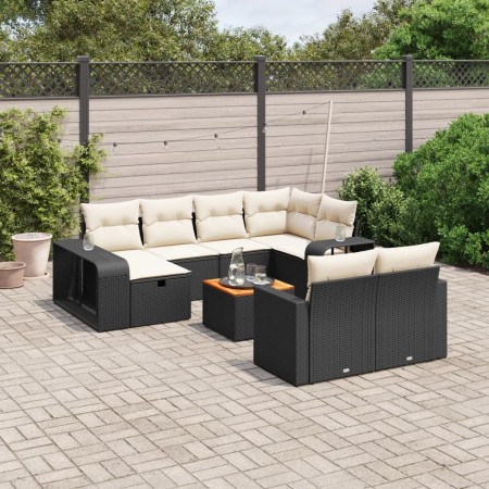 11-teiliges Gartensofa-Set und schwarze synthetische Rattankissen von , Gartensets - Ref: Foro24-3266256, Preis: 542,90 €, Ra...