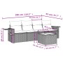 Gartensofa-Set mit Kissen, 5-teilig, graues synthetisches Rattan von , Gartensets - Ref: Foro24-3219889, Preis: 299,29 €, Rab...