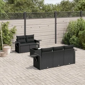 6-piece garden sofa set and black synthetic rattan cushions by , Garden sets - Ref: Foro24-3219894, Price: 448,06 €, Discount: %