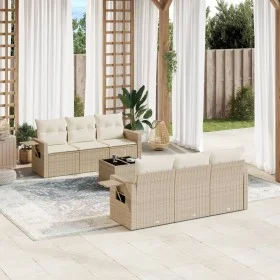 7-piece garden sofa set and beige synthetic rattan cushions by , Garden sets - Ref: Foro24-3219907, Price: 517,66 €, Discount: %