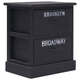 Black Paulownia wood nightstand 38x28x45 cm by vidaXL, Nightstands - Ref: Foro24-284058, Price: 43,85 €, Discount: %