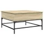 Mesa de centro madera ingeniería metal roble Sonoma 80x80x45 cm de , Mesas de centro - Ref: Foro24-845402, Precio: 79,53 €, D...