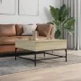Mesa de centro madera ingeniería metal roble Sonoma 80x80x45 cm de , Mesas de centro - Ref: Foro24-845402, Precio: 79,53 €, D...