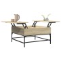 Mesa de centro madera ingeniería metal roble Sonoma 80x80x45 cm de , Mesas de centro - Ref: Foro24-845402, Precio: 80,43 €