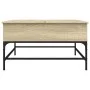 Mesa de centro madera ingeniería metal roble Sonoma 80x80x45 cm de , Mesas de centro - Ref: Foro24-845402, Precio: 79,53 €, D...
