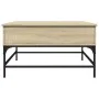 Mesa de centro madera ingeniería metal roble Sonoma 80x80x45 cm de , Mesas de centro - Ref: Foro24-845402, Precio: 79,53 €, D...