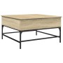 Mesa de centro madera ingeniería metal roble Sonoma 80x80x45 cm de , Mesas de centro - Ref: Foro24-845402, Precio: 80,43 €