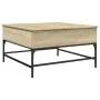 Mesa de centro madera ingeniería metal roble Sonoma 80x80x45 cm de , Mesas de centro - Ref: Foro24-845402, Precio: 79,53 €, D...