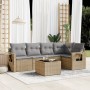 Gartensofa-Set mit Kissen, 6-teilig, beiges synthetisches Rattan von , Gartensets - Ref: Foro24-3220138, Preis: 387,56 €, Rab...
