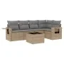 Garden sofa set with cushions 6 pieces beige synthetic rattan by , Garden sets - Ref: Foro24-3220138, Price: 385,86 €, Discou...