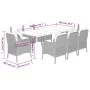 Set comedor para jardín 9 pzas y cojines ratán sintético marrón de , Conjuntos de jardín - Ref: Foro24-3211940, Precio: 1,00 ...
