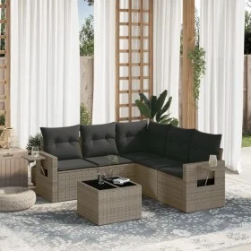 6-piece garden furniture set and gray synthetic rattan cushions by , Garden sets - Ref: Foro24-3220159, Price: 371,45 €, Disc...