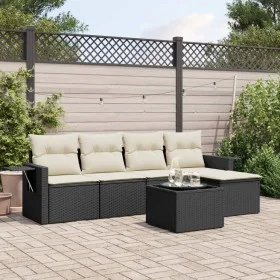 6-piece garden sofa set and black synthetic rattan cushions by , Garden sets - Ref: Foro24-3220095, Price: 341,75 €, Discount: %
