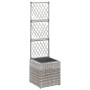 Trellis and flowerbed 1 pot gray synthetic rattan 30x30x107 cm by vidaXL, Pots and planters - Ref: Foro24-46933, Price: 65,80...