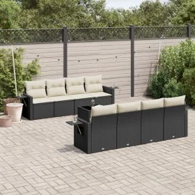 8-teiliges Gartensofa-Set und schwarze synthetische Rattankissen von , Gartensets - Ref: Foro24-3219945, Preis: 541,20 €, Rab...