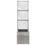 Trellis and flowerbed 1 pot gray synthetic rattan 30x30x107 cm by vidaXL, Pots and planters - Ref: Foro24-46933, Price: 65,80...