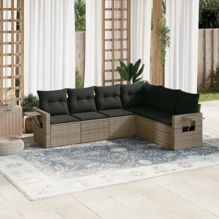 6-piece garden furniture set and gray synthetic rattan cushions by , Garden sets - Ref: Foro24-3220209, Price: 375,48 €, Disc...