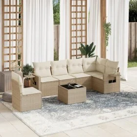 7-piece garden sofa set and beige synthetic rattan cushions by , Garden sets - Ref: Foro24-3220237, Price: 476,51 €, Discount: %